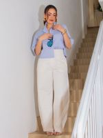 Camisa Cropped Feminina em Tricoline Portofino