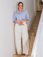 Camisa Cropped Feminina em Tricoline Portofino