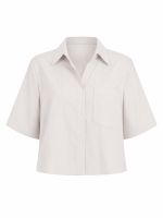 Camisa Cropped Feminina em Tricoline Portofino