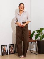 Camisa Cropped Feminina em Tricoline Portofino