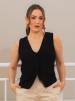 Colete Feminino Alfaiataria Mônaco