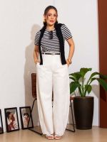 Blusa Feminina Listrada Baby Look Capri