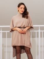Poncho Feminino Tricô Amplo Nina