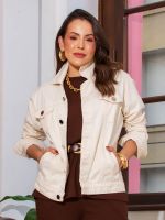 Jaqueta Feminina Sarja com Bolsos Bianca