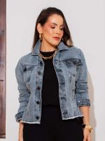 Jaqueta Feminina Curta Jeans Estonada Jessi