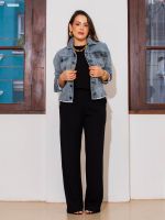 Jaqueta Feminina Curta Jeans Estonada Jessi