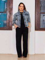 Jaqueta Feminina Curta Jeans Estonada Jessi
