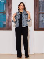 Jaqueta Feminina Curta Jeans Estonada Jessi