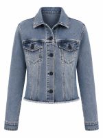 Jaqueta Feminina Curta Jeans Estonada Jessi