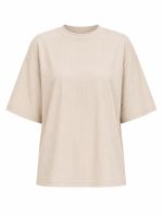 Blusa Feminina Canelada Manga Curta Oversized Ampla Claudia