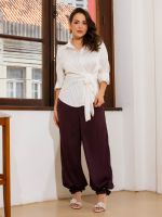 Calça Feminina Acetinada Pantalona Alice