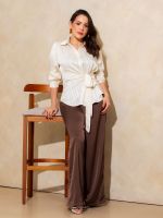 Calça Feminina Acetinada Pantalona Alice