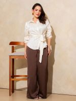 Calça Feminina Acetinada Pantalona Alice