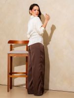 Calça Feminina Acetinada Pantalona Alice