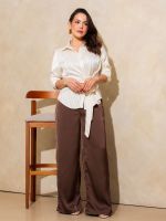 Calça Feminina Acetinada Pantalona Alice