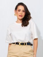 T-Shirt Feminina Gola Redonda Poliana