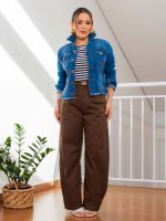 Jaqueta Jeans Feminina Barra Desfiada Lilian