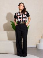 Blusa Feminina Tricô Argyle Constanza