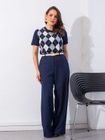 Blusa Feminina Tricô Argyle Constanza