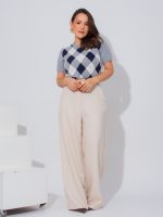 Blusa Feminina Tricô Argyle Constanza