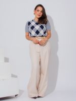 Blusa Feminina Tricô Argyle Constanza