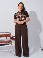 Blusa Feminina Tricô Argyle Constanza