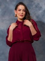 Camisa Feminina em Chiffon Texturizado Mirella