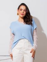 Blusa Feminina Modal Gola V Nice