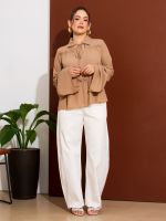 Blusa Feminina Manga Longa com Babados Taly