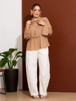 Blusa Feminina Manga Longa com Babados Taly
