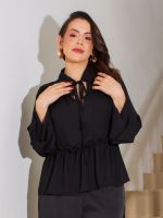 Blusa Feminina Manga Longa com Babados Taly