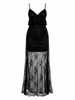 Vestido Feminino Longo de Renda Alças Finas Priscila