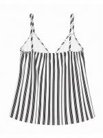 Blusa Feminina Listrada Alças Finas com Amarração Isadora
