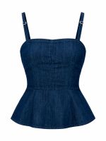 Blusa Feminina Peplum com Alça Removível Cristal