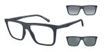 ARMAÇÃO PARA ÓCULOS DE GRAU CLIP ON EMPORIO ARMANI EA425850881W56X17