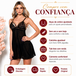 Camisola Sexy Tule e Renda Strappy Sem Bojo - Yaffa Lingerie