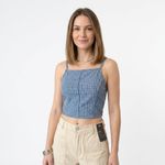 Blusa Feminina Levi´s Cropped  Xadrez  Azul(005000002)
