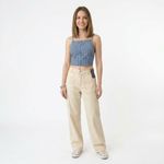 Blusa Feminina Levi´s Cropped  Xadrez  Azul(005000002)