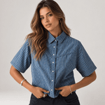 Camisa Feminina Levi's  Xadrez Azul (005CR0006)