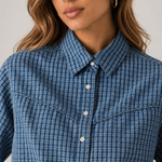 Camisa Feminina Levi's  Xadrez Azul (005CR0006)