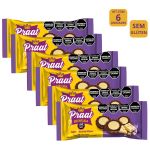 Kit 6 Aventura - Biscoito doce sabor chocolate com recheio de chocolate branco - SEM GLÚTEN - Praat - 85g