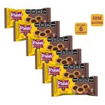 Kit 6 Aventura - Biscoitos doces sabor baunilha com recheio de chocolate - SEM GLÚTEN - SEM KITNIOT - Praat - 85g
