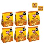 Kit 6 Marineritas Queso Praat - Biscoito salgado sabor queijo e com sal marinho - SEM GLÚTEN - 125g