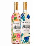 Kit Roc de Bel Air Blanc Moelleux (Doce) e Rose - Garrafas pintadas com Flores