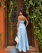 Corset Peplum Magani - Azul
