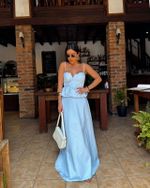 Corset Peplum Magani - Azul