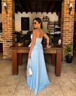 Corset Peplum Magani - Azul