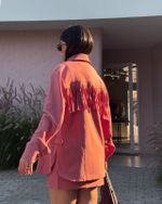 Camisa Franjas Village - Rosa