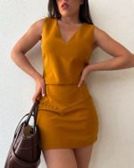 Vestido Curto Bloom - Mostarda