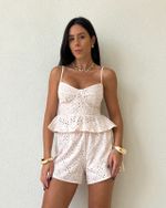Top Peplum Palazzo - Bege